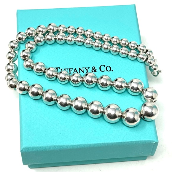 Tiffany & Co. Jewelry - Authentic Tiffany & Co. 4-10mm Graduated Ball Beaded Necklace.